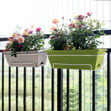 Maxbell Vegetable Flower Planter with Shelf Window Flower Box for Balcony Rail Porch Light Green