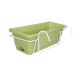 Maxbell Vegetable Flower Planter with Shelf Window Flower Box for Balcony Rail Porch Light Green