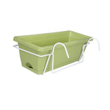 Maxbell Vegetable Flower Planter with Shelf Window Flower Box for Balcony Rail Porch Light Green