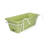 Maxbell Vegetable Flower Planter with Shelf Window Flower Box for Balcony Rail Porch Light Green