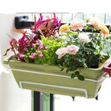 Maxbell Vegetable Flower Planter with Shelf Window Flower Box for Balcony Rail Porch Light Green