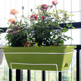 Maxbell Vegetable Flower Planter with Shelf Window Flower Box for Balcony Rail Porch Light Green