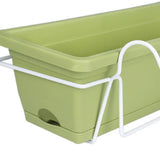 Maxbell Vegetable Flower Planter with Shelf Window Flower Box for Balcony Rail Porch Light Green