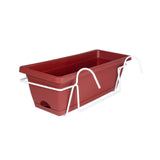 Maxbell Vegetable Flower Planter with Shelf Window Flower Box for Balcony Rail Porch red