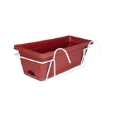 Maxbell Vegetable Flower Planter with Shelf Window Flower Box for Balcony Rail Porch red