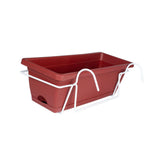 Maxbell Vegetable Flower Planter with Shelf Window Flower Box for Balcony Rail Porch red