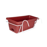 Maxbell Vegetable Flower Planter with Shelf Window Flower Box for Balcony Rail Porch red