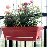 Maxbell Vegetable Flower Planter with Shelf Window Flower Box for Balcony Rail Porch red