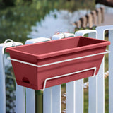 Maxbell Vegetable Flower Planter with Shelf Window Flower Box for Balcony Rail Porch red