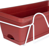 Maxbell Vegetable Flower Planter with Shelf Window Flower Box for Balcony Rail Porch red