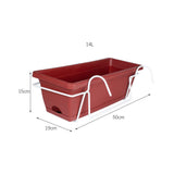 Maxbell Vegetable Flower Planter with Shelf Window Flower Box for Balcony Rail Porch red