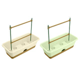 Maxbell Balcony Planter Resin Nordic Rectangle Planters Box for Outdoor Garden Porch Beige