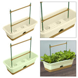 Maxbell Balcony Planter Resin Nordic Rectangle Planters Box for Outdoor Garden Porch Beige