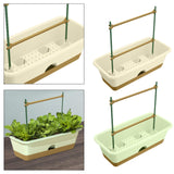 Maxbell Balcony Planter Resin Nordic Rectangle Planters Box for Outdoor Garden Porch Beige