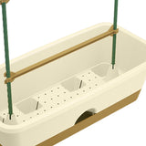 Maxbell Balcony Planter Resin Nordic Rectangle Planters Box for Outdoor Garden Porch Beige