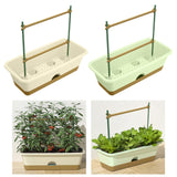 Maxbell Balcony Planter Resin Nordic Rectangle Planters Box for Outdoor Garden Porch Beige