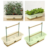 Maxbell Balcony Planter Resin Nordic Rectangle Planters Box for Outdoor Garden Porch Beige