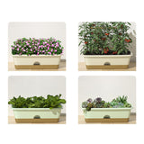 Maxbell Balcony Planter Resin Nordic Rectangle Planters Box for Outdoor Garden Porch Beige