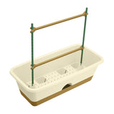 Maxbell Balcony Planter Resin Nordic Rectangle Planters Box for Outdoor Garden Porch Beige