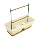 Maxbell Balcony Planter Resin Nordic Rectangle Planters Box for Outdoor Garden Porch Beige
