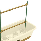 Maxbell Balcony Planter Resin Nordic Rectangle Planters Box for Outdoor Garden Porch Beige