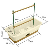 Maxbell Balcony Planter Resin Nordic Rectangle Planters Box for Outdoor Garden Porch Beige