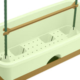 Maxbell Balcony Planter Resin Nordic Rectangle Planters Box for Outdoor Garden Porch green