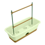 Maxbell Balcony Planter Resin Nordic Rectangle Planters Box for Outdoor Garden Porch green