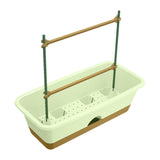 Maxbell Balcony Planter Resin Nordic Rectangle Planters Box for Outdoor Garden Porch green