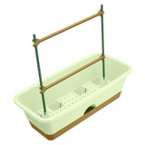 Maxbell Balcony Planter Resin Nordic Rectangle Planters Box for Outdoor Garden Porch green