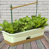 Maxbell Balcony Planter Resin Nordic Rectangle Planters Box for Outdoor Garden Porch green