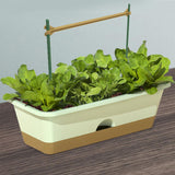 Maxbell Balcony Planter Resin Nordic Rectangle Planters Box for Outdoor Garden Porch green