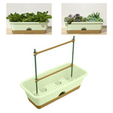 Maxbell Balcony Planter Resin Nordic Rectangle Planters Box for Outdoor Garden Porch green