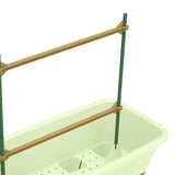 Maxbell Balcony Planter Resin Nordic Rectangle Planters Box for Outdoor Garden Porch green