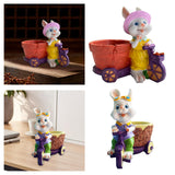 Maxbell Lovely Rabbit Flowerpots Resin Cartoon Planter Pots for Fairy Garden Desktop Girl