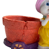 Maxbell Lovely Rabbit Flowerpots Resin Cartoon Planter Pots for Fairy Garden Desktop Girl
