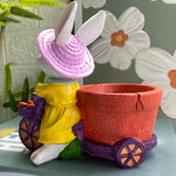 Maxbell Lovely Rabbit Flowerpots Resin Cartoon Planter Pots for Fairy Garden Desktop Girl