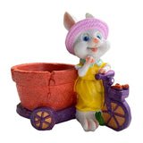 Maxbell Lovely Rabbit Flowerpots Resin Cartoon Planter Pots for Fairy Garden Desktop Girl