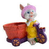 Maxbell Lovely Rabbit Flowerpots Resin Cartoon Planter Pots for Fairy Garden Desktop Girl