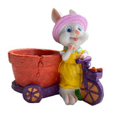 Maxbell Lovely Rabbit Flowerpots Resin Cartoon Planter Pots for Fairy Garden Desktop Girl