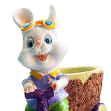Maxbell Lovely Rabbit Flowerpots Resin Cartoon Planter Pots for Fairy Garden Desktop Boy
