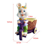 Maxbell Lovely Rabbit Flowerpots Resin Cartoon Planter Pots for Fairy Garden Desktop Boy