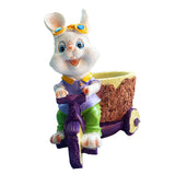 Maxbell Lovely Rabbit Flowerpots Resin Cartoon Planter Pots for Fairy Garden Desktop Boy