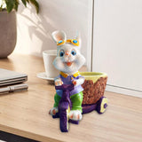 Maxbell Lovely Rabbit Flowerpots Resin Cartoon Planter Pots for Fairy Garden Desktop Boy