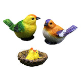 Maxbell Miniature Birds Figures Craft Sculpture Bird Statue for Home Backyard Garden