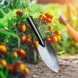 Maxbell Garden Shovel Iron Heavy Duty Garden Trowel for Transplanting Smoothing Soil S