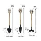 Maxbell 3 Pieces Creative Rake with Skull Decor Skull Statue Garden Rake for Digging White