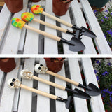 Maxbell 3 Pieces Creative Rake with Skull Decor Skull Statue Garden Rake for Digging White