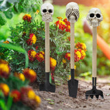 Maxbell 3 Pieces Creative Rake with Skull Decor Skull Statue Garden Rake for Digging White