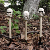 Maxbell 3 Pieces Creative Rake with Skull Decor Skull Statue Garden Rake for Digging White